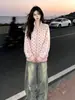 Sudadera de Marca de Moda Estilo Americano a Rayas con Cuello Alto y Estampado de Estrellas para Mujer, Chaqueta Deportiva Casual Otoño e Invierno, Novedad Otoño 2026