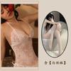 Noche Dorada Ropa Interior Sexy Encaje Cuello Halter Push-up Ajustado Boomsuit Sexy Perspectiva Deseo Puro Tirantes Ahuecados Pijama para Mujer