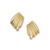 Brincos de Asas de Ouro 18K Transfronteiriços Europeus e Americanos Moda OL Vento Maduro Irregular Geométrico Trapezoidal Listrado Brincos Brincos