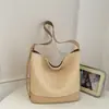 Bolsa de palha para mulheres, bolsa bucket moderna, nova bolsa de ombro de nicho da moda 2026, bolsa pequena de ombro único transversal com textura vintage