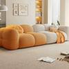 Sofá de gelatina de celebridades de Internet, sofá ligero de lujo para el hogar, estilo crema, sofá pequeño para sala de estar, sofá de tela con tecnología de filas rectas, combinación