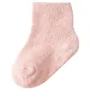 Meias Infantis Meias de Bebê Meias para Dormir e Chão Outono e Inverno Aveludadas Espessas Quentes Fio de Pena Meias de Cano Médio