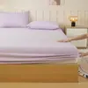 Sábana bajera de color liso engrosada, se vende individualmente, suave y amigable con la piel, diseño simple y versátil, adecuada para todas las estaciones y proporciona una cubierta protectora antideslizante