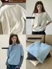 Suéter Feminino de Lã de Alta Qualidade com Gola Redonda, Malha Macia Escovada Fosca, Manga Curta - Hong Kong e American Apparel