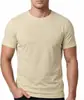 Camiseta Masculina de Algodão com Gola Redonda Lisa, Versátil para o Dia a Dia, Estilo Básico de Verão, Camiseta Manga Curta Regular Unisex Slim Fit