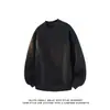 Acu Roupa Masculina Estilo Americano Estrutura Boxy Pesada Patchwork 2026 Moletom Gola Redonda para Homens, Marca Tendência Pulôver Solto Top para Homens