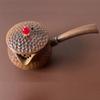 Estufa envolvente para cocinar té, tetera retro con vigas, tetera de cerámica para la salud, olla individual, estufa de carbón con fuego brillante y tetera, taza de té