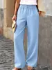 2026 Verano Nuevo Moda Cruzada Europea y Americana Comercio Exterior Casual Rectos Tejidos Pantalones Largos de Mujer Pantalones Casuales Verano