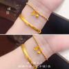 Tienda de oro mismo estilo oro roto pareja cuentas disco pulsera orquídea flor pequeña diseño nicho lujo ligero pulsera personalizada de alta gama