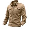 Amazon Transfronterizo Ropa Casual para Hombre Chaqueta Casual de Color Sólido con Solapa, Forro de Felpa de Peso Pesado y Múltiples Bolsillos para Hombre
