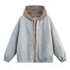 Ropa para Hombre ACU Chaqueta de estilo americano con estampado de letras y bloques de color para hombre, novedad otoño e invierno 2026 estilo callejero holgado abrigo con cuello alto para hombre