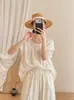 2026 Verano Nuevo Cardigan Camisa para Mujer Ganchillo Calado Floral Top Artístico Fresco Manga Corta Casual Transfronterizo