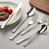 Novo Estilo Talheres com Cabo de Listras Verticais Talheres de Aço Inoxidável Faca, Garfo, Colher Estilo Ocidental Faca, Garfo, Colher para Bife