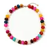 Pulseira de Contas de Resina Color Block de Cristal Vendida Quente Transfronteiriça Europeia e Americana Conjunto de Colar Acrílico Joias da Moda