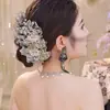 2026 Nuevo Estilo Pinza para el Cabello con Lazo Grande de Terciopelo Rojo, Accesorio para el Cabello para Niñas, Tocado de Princesa Nupcial de Borla de Alta Gama