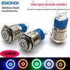 16MM interruptor de botão de metal com LED luz reset auto-travamento campainha elétrica carro modificação impermeável interruptor à prova de poeira