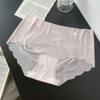 Ropa interior de verano ultrafina de seda helada, transpirable, cómoda, de algodón puro, de una pieza, de cintura media para mujer.