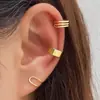 Conjunto de Cinco Peças de Clipe de Osso de Orelha Simples e Criativo Sem Furo Transfronteiriço Folha Dourada Recortada Clipe de Orelha em C Conjunto de Brincos