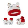Comércio exterior Europa e Estados Unidos chapéu fetal de recém-nascido chapéu de bebê luvas de bebê cobertura de pé chapéu de bebê conjunto de três peças 8922023