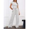 Traje de moda de verano 2025 europeo y americano transfronterizo de Amazon para mujer, traje casual de alta gama para mujer, de dos piezas en stock