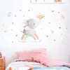 Br62827 Elefante Lindo de Dibujos Animados Rocía Corazones de Colores Ins Adhesivo Autoadhesivo para Pared Dormitorio Habitación de Niños Pegatina Decorativa