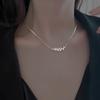 Collar de Hoja de Olivo de Plata Esterlina S925 para Mujer, Lujo Ligero, Sensación de Alta Gama, Cadena de Clavícula de Trigo, Diseño Nicho, Collar Elegante y Sencillo