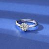 Anel de Noivado Diamante Quilate Design Renda Estilo Chapeuzinho Vermelho Anel 50 Pontos Diamante Pequeno Anel Dedo Indicador Flor Botão Feminino