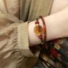 Novo Conjunto de Pulseiras de Contas de Flor Rosa Estilo Chinês para Mulheres Design de Nicho Ins Retrô Elegante Combina com Tudo