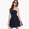 AliExpress estilo europeu e americano sexy peito envolto espartilho elástico backless off-shoulder emagrecimento cor sólida vestido vestido Mo