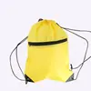 Bolsa de cordón con cremallera de tela de poliéster con LOGO estampado, mochila, bolsillo de cordón de tela de algodón, venta al por mayor al contado