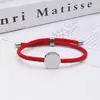 Nuevo Pulsera Multicolor en Blanco Material para Impresión Láser a Color Colgante Redondo Transfronterizo Pulsera Ajustable de Acero Inoxidable para Hombres y Mujeres