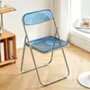 Silla Plegable Famosa en Internet, Silla Transparente Acrílica, Silla de Manicura Famosa en Internet para Tomar Fotos, Taburete Simple Plegable de Cristal para Comedor