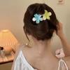 Pinza para el cabello de flor degradada rosa para mujer, clip de pico de pato para flequillo lateral, tiara dulce y linda, pinza para cabello suelto