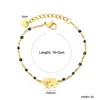 Pulsera de cuentas de semillas de esmalte de colores para joyería transfronteriza, pulsera versátil simple de oro de 18 quilates con forma de cruz, corazón, elefante para mujer
