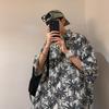 Camisa floral de manga corta para hombre, diseño de nicho, estilo tailandés, estilo japonés, estilo de Hong Kong, marca de moda, estilo americano, chaqueta retro.