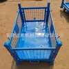 Gaiola de Armazenamento Estrutura de Gaiola de Ferro com Rodas Carrinho de Plataforma Dobrável Gaiola Empilhável Caixa de Virada Caixa de Material de Armazenamento de Metal para Uso Pesado