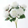 Flor Artificial 7 Cabeças Rosa Francesa Flor de Seda Buquê Casamento Flor Falsa Decoração de Casa Venda Direta da Fábrica