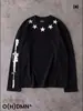 Camiseta de manga larga con cuello redondo y estampado de subcultura oscura Y2K, top de moda callejera de alta costura, ajuste ceñido DIY