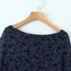Estilo Europeo y Americano Dulce Patrón de Terciopelo Chic Manga de Campana Minifalda Retro Malla Elástica Sexy Ajustada Falda