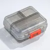 Pastillero Portátil de Viaje con Tapa abatible y Siete Compartimentos para Una Semana, Mini Caja Sellada para Guardar Pastillas