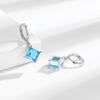 Versión coreana de los nuevos aretes de diamantes cuadrados de moda con baño de plata aretes transfronterizos de Europa y Estados Unidos aretes de circonita brillante multicolor aretes al por mayor