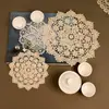 Posavasos Redondo Bordado Antideslizante Aislante Térmico de Lujo Ligero, Tapete Bordado para Tazón, Tapete Decorativo para Mesita de Noche, Tapete de Mesa Estilo Étnico