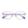 Nuevos Lentes de Marco Completo Anti Luz Azul de Amazon Lentes con Aspecto Adelgazante Cara Redonda Metal Decorativo Lentes Planos 3018