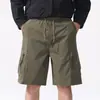 Pantalones cortos de trabajo estilo americano para hombre, pantalones casuales de verano finos y holgados de longitud media, pantalones cortos deportivos de seda helada de secado rápido