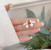 Pendientes Delicados de Flor con Aguja de Plata S925, Estilo Primavera y Verano, Pendientes de Botón Versátiles Coreanos para Mujer, Pequeños y Sencillos, Accesorios para Orejas de Moda Estilo Ins