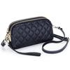 Bolsa Feminina de Couro Genuíno 2026 Nova Moda Clutch com Padrão de Diamante em Relevo Zíper Bolsa Pequena Couro de Vaca de Primeira Camada Bolsa de Ombro Transversal