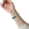 [Lian] Pulsera de Obsidiana Natural, Pulsera de Cristal Blanco y Calcedonia Azul, Nueva Joyería de Cuentas Estilo Chino, Regalo para Niñas
