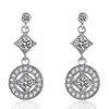 Pendientes de diamante cuadrado chapados en platino pendientes pendientes de circón redondo moda oro rosa pendientes colgantes