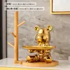 Bandeja Decorativa para Guardar Llaves de Entrada, Diseño de Oso Violento, Lujo Ligero, Gama Alta, Tacto Premium, Textiles Suaves, Decoración del Hogar