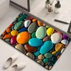 Alfombrilla de Piso para Baño con Diseño de Guijarro Tridimensional 3D, Alfombrilla de Piso de Barro Diatomeo Absorbente de Agua y de Secado Rápido, Alfombrilla Antideslizante para Baño, Inodoro y Cabina de Ducha
